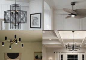 4 different light fixtures showcasing a variety of styles.